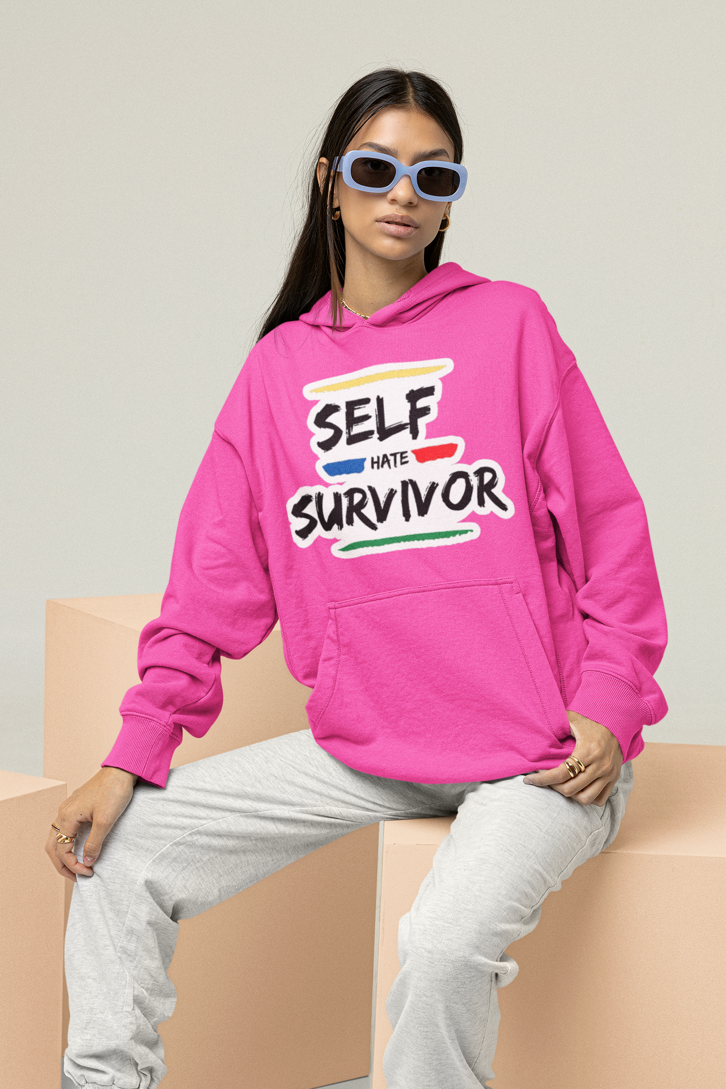 Safety pink outlet hoodie