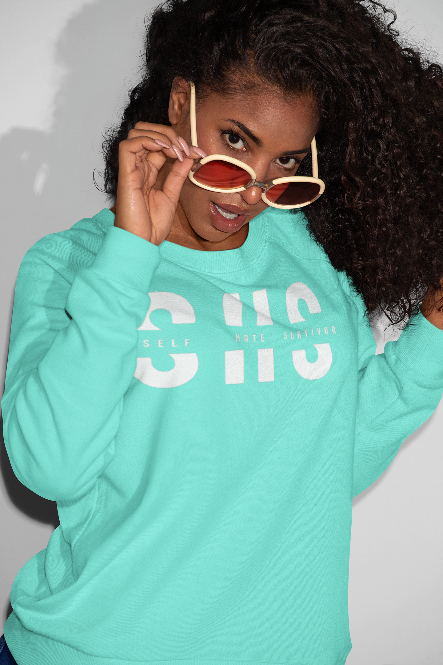 “Self Hate Survivor” Sweatshirt “Cool Mint” - SelfHateSurvivor