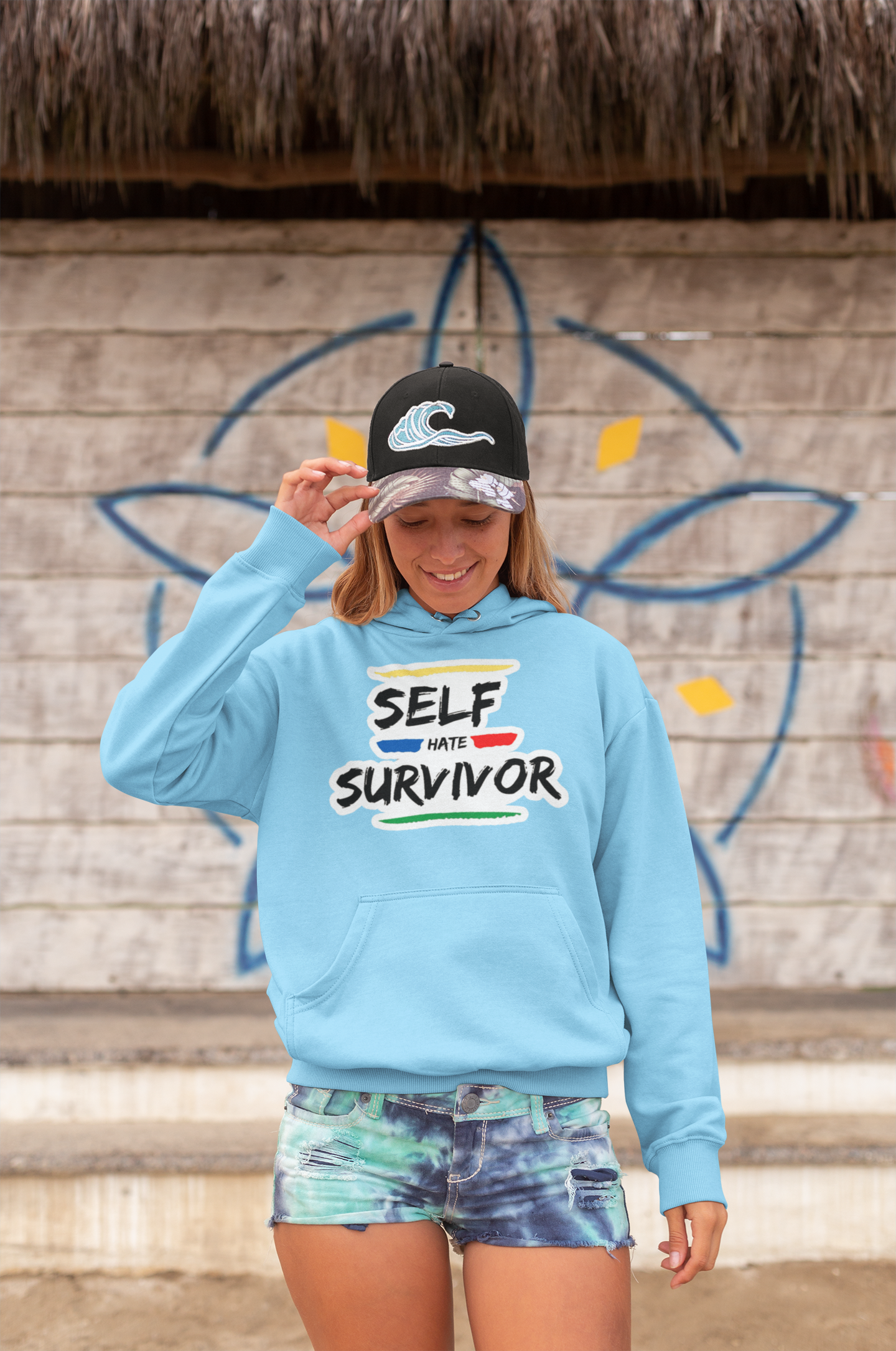 “Self Hate Survivor” Hoodie “Carolina Blue” - SelfHateSurvivor