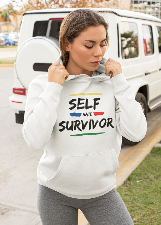 “Self Hate Survivor” Hoodie “White” - SelfHateSurvivor