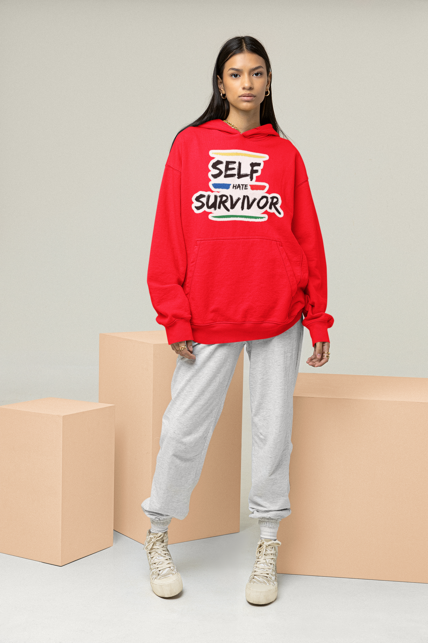 “Self Hate Survivor” Hoodie “Red” - SelfHateSurvivor